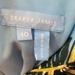 Draper James  Tropical Linen Top Puff Sleeve Monstera Floral Size 10 Tie Back Photo 3