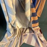 New Lost Ink Chic Striped Midi Dress in Burgundy and Pink | Size Medium Red Photo 8