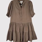 Apiece Apart  Womens Dress Brown Las Alturas Mini Tiered Puff Sleeve A Line XS Photo 1