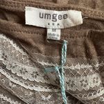 Umgee NEW Brown Swing Babydoll Dress White Lace USA Made Fall Cottage Photo 5