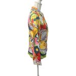 Coldwater Creek Retro Multicolored Floral Full Zip Collared Shirt Crop Jacket Photo 3