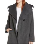 Sam Edelman Shawl Collar Hooded Wool Blend Coat Charcoal Gray Size 14 Photo 4