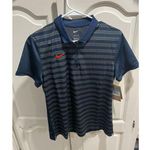 Nike Women’s Dri-FIT Polo Shirt Medium Blue Stripe NWT Golf Tennis FJ9573-423 Photo 0