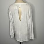 Chaser Women's Small Waffle Knit Keyhole Back Top White Scoop Neck Blouse NWT Photo 2
