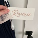 NWT Reverie dark navy blue formal dress, empire waist, chevron ruffle detail, 12 Photo 5