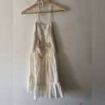 ASOS  Cream Crochet Halter Mini Beachy Mini Dress Eyelet Details Photo 4