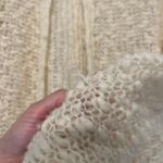 Vintage Chunky Knit Wool Cardigan Cream White Size Medium Fairy Cottagecore Boho Photo 4