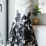 City Triangles Black Floral Trumpet Skirt Sz 9 Maxi Evening Elegant Black Tie Sophisticated Photo 0
