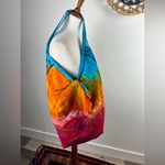 Multicolored Boho Tote Bag Summer Beach Resort Style Casual Colorful Pink Photo 3