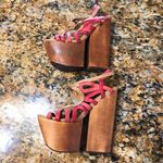 Jeffrey Campbell Rare Havana Last Wooden Wedge Sandal sz6 Photo 2