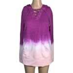 Ideology Womens Hoodie Sweatshirt Pullover Ombre Laced Bodice Long Sleeve Pink Photo 4