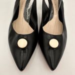 Marc Jacobs  Black White Circle Leather Slingback Black Pointed Pumps Size 39.5 Photo 5