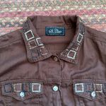 VTG ST CLAIR BROWN BUTTON UP SQUARE SEQUIN DETAIL JACKET Size M Photo 5