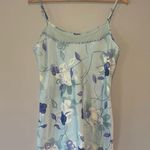 VINTAGE KATHERINE BISHOP Blue & Purple Floral Slip Nighty Chemise Nightgown Med Photo 0