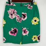 J. Crew Womens Floral Print Cotton Blend Stretch Pencil Skirt Green Pink Size 6P Photo 7