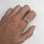 Dainty Silver Tone Bow Ring with White CZ Crystals Size 9.25 NWT Photo 2