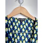 Bebop Dress Womens Fit & Flare Blue/Green Bird Pattern Ruffle Detail Size Small Photo 5