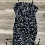 Bar III  Black Floral Ruched Mini Dress Women’s Medium Photo 0