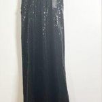 Sherri Hill Black Sequin Strapless Prom Maxi Dress Bow Detail Size 8 Photo 0