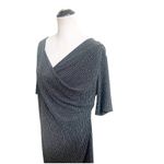 Connected Woman Sparkly Metallic Thread Shift Dress Black Silver Size 18W Photo 4