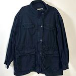 Free People  Arya Cargo Utility Jacket in Black Oversized Size XL Grunge 90s Photo 7