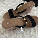 None NEW Wedge Sandals Black Strappy Platform Summer Shoes‎ Size 40 Photo 1
