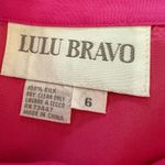 LULU BRAVO | 90s Vintage Hot Pink Silk Scalloped Scales Skirt | Size 6 Photo 4