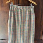 Vintage Yves Saint Laurent Multicolor Plaid Pencil Skirt | US8 FR40 Blue Size 8 Photo 0