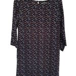 Fall School Cottage Core Floral Navy Mini Dress Orange 3/4 Sleeve Women’s 6 BOHO Blue Photo 0