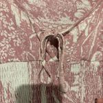 Urban Outfitters Toile Scenic Landscape Floral Dress Pink White size small Photo 5