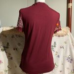 SheIn Burgundy Mock Neck Blouse Photo 8