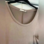 Lush Clothing Casual T-Shirt Maxi Dress with Pocket Taupe Brown B3 Photo 4