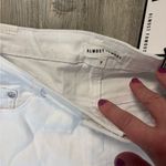 Almost Famous White Jean Shorts with Lace Trim Photo 3