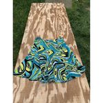 S.L.B‎ abstract women's skirt XL Retro Blue Green Swirl Summer Photo 2