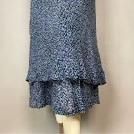 Vintage Midi Skirt Abstract Dots Layered Elastic Feminine Flirty Eclectic Rayon Purple Size 6 Photo 4