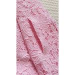 Women's Embroidery Sleeveless Lace Hollow Out Mini Dress Short Skirt Pink Size L Size L Photo 5