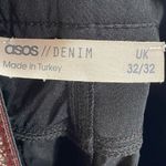 ASOS Jeans Womens 32x32 Oxblood Vinyl Mid Rise 90's Straight Leg Photo 8