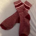 Thick Pink And Red Fuzzy Socks Photo 0