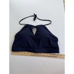 Athleta High Neck Keyhole Swim Bikini Top Size XL Navy Blue Tie Back Cups Photo 5