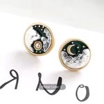 Anthropologie Juwas 3D Celestial Moon & Star Earrings Photo 3
