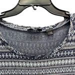 Saks 5th Avenue Saks Fifth Avenue Knit Top Women L Blue Gray Geometric Print Viscose Blend Shirt Photo 2