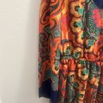 XOXO - BRIGHT BOLD GROOVY PAISLEY FLORAL PRINT LONG SLEEVE DRESS - SZ M Photo 4