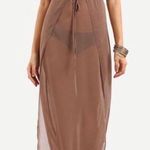 Beach Cover Up Dress With Side Slits Tan Photo 5
