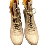 Pour La Victoire Women's Lang Tan Laced Wedge Platform Boots Booties Sz 8.5 Photo 3