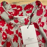 Equipment NWT  Nerine Floral Long-Sleeve Button-Down Top Sky Gray Satin Blouse Photo 3