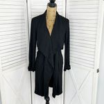 Elodie  Waterfall Linen Blend Cardigan Topper Jacket Black XS Open‎ Photo 1
