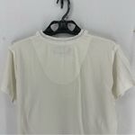 Earth Angels  Vintage Short Sleeve Button Embroidered Floral Blouse Large White Photo 7