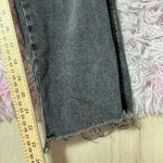 Free People Distressed High Rise Straight Leg Jeans Black Wash Raw Hem 26S Photo 4