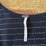 Free People Black Metallic Stripe Sleeveless Tank Top Beaded Sequins Size XS Photo 1