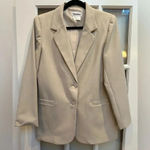 Vintage TanJay Tan Cream Button Down Blazer Jacket Women’s Size 8 Medium Tan Jay Photo 7